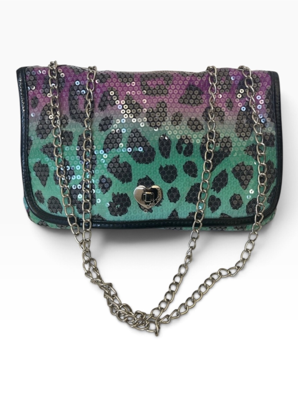 Betsey Johnson Multi Color Leopard Print Sequin Handbag